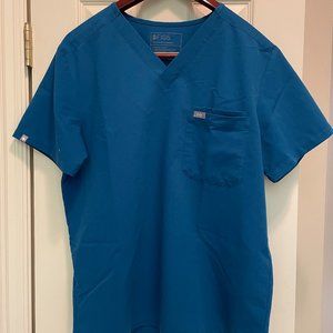 Figs - Alps Blue Limited Edition Men's Large Two Pocket Scrub Top